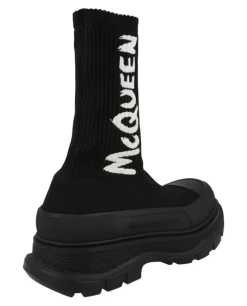 Alexander McQueen Ribbed Knit Tread Slick Boots-PROOZY Discount