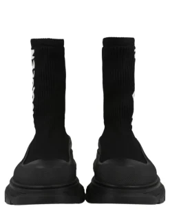 Alexander McQueen Ribbed Knit Tread Slick Boots-PROOZY Discount