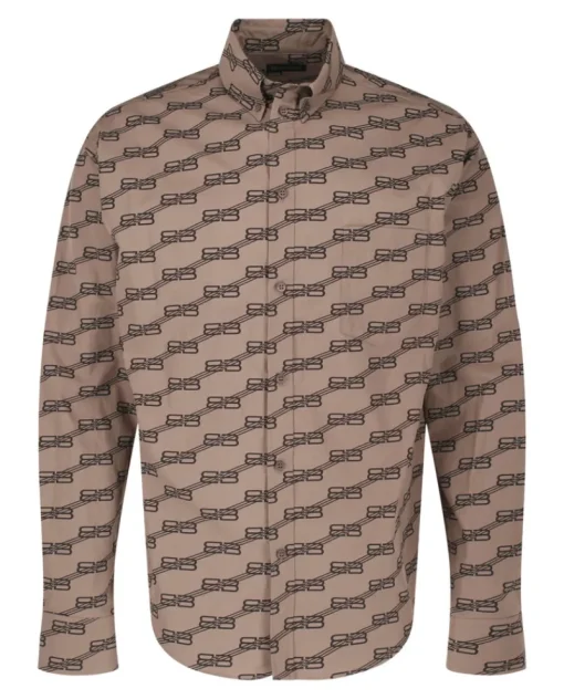 Monogram Long Sleeve Shirt-Balenciaga New