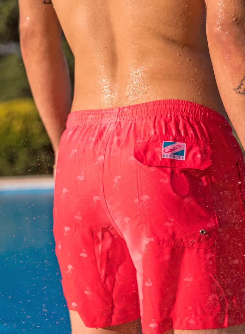 to Flamingo Swim Trunks-Bermies Hot