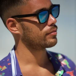 Unbreakable Black-Blue Men's Sunglasses-Biscayners Hot