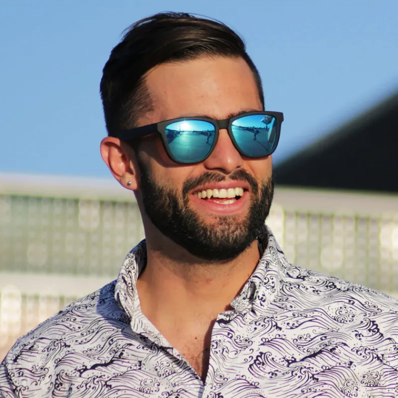 Unbreakable Black-Blue Men's Sunglasses-Biscayners Hot