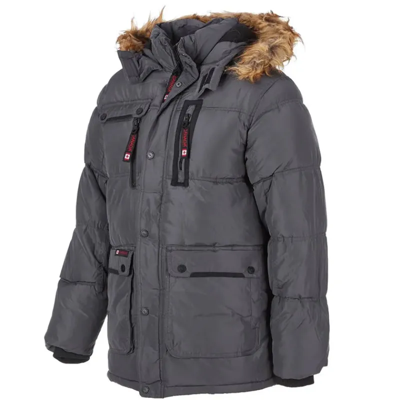 Men's Fur Hooded Puffer Jacket-Canada Weather Gear Hot