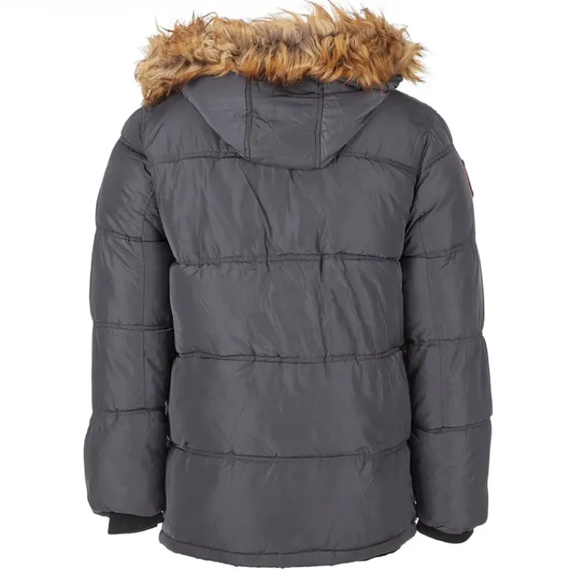 Men's Fur Hooded Puffer Jacket-Canada Weather Gear Hot
