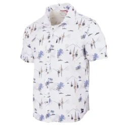 Men's Perforated Button up Short Sleeve Shirt-Canada Weather Gear Outlet