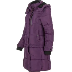 Women's Long Puffer with Sherpa Lined Hood-Canada Weather Gear New