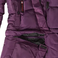 Women's Long Puffer with Sherpa Lined Hood-Canada Weather Gear New