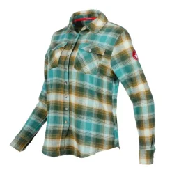 Women's 2 Pocket Plaid Button Up Long Sleeve Shirt-Canada Weather Gear Fashion