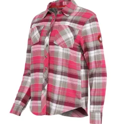 Women's 2 Pocket Plaid Button Up Long Sleeve Shirt-Canada Weather Gear Fashion