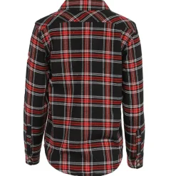 Women's 2 Pocket Plaid Button Up Long Sleeve Shirt-Canada Weather Gear Fashion