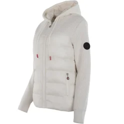 Women's Puffer Jacket with Sweater Sleeves-Canada Weather Gear Clearance