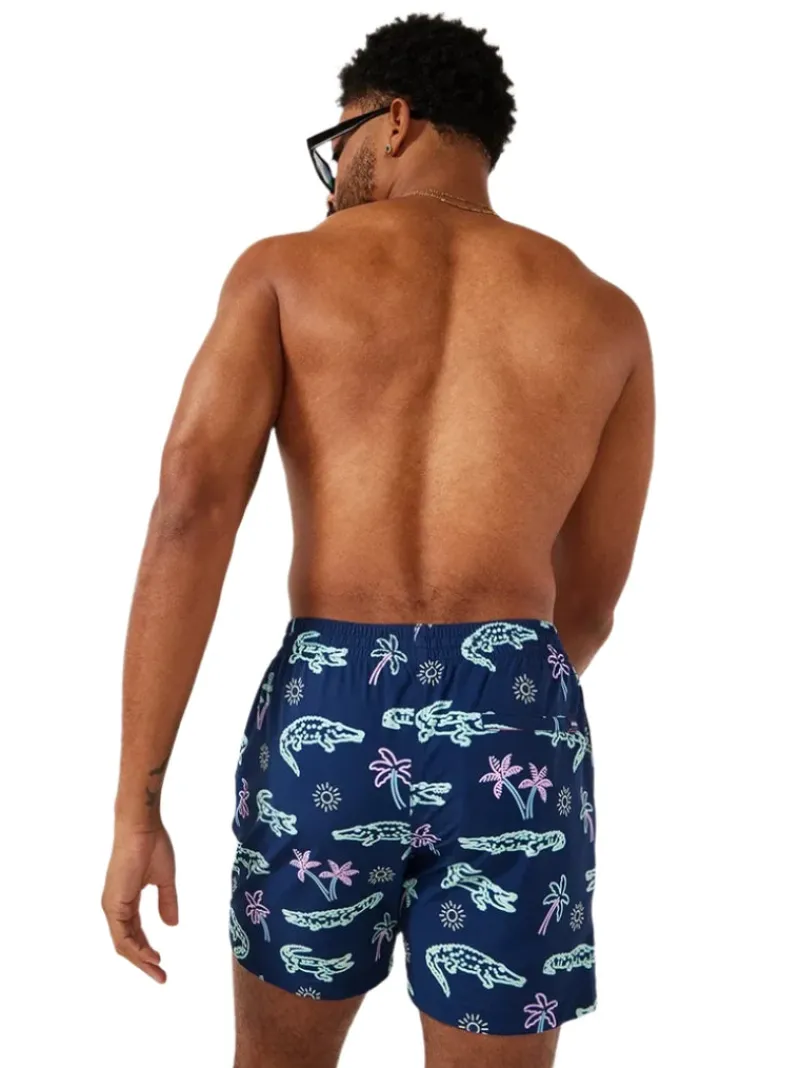 The 5.5" Inseam Polyester/Spandex Swim Trunks with Mesh Brief Liner in Navy Blue-Chubbies New