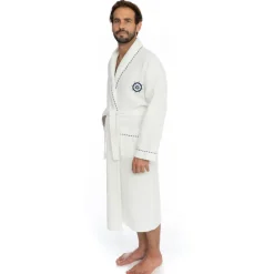 Classic Turkish Cotton Nautical Sailor Waffle Unisex Bathrobes-Classic Turkish Towels Clearance