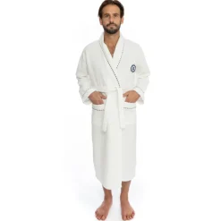 Classic Turkish Cotton Nautical Sailor Waffle Unisex Bathrobes-Classic Turkish Towels Clearance