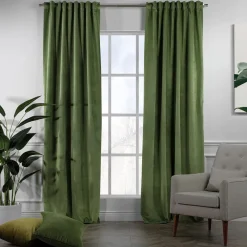 Extra Long Solid Luxury Matte Velvet Soft Curtain 2 Panels Hanging Back Tap & Rod Pocket Home Décor 5-25 Feet Custom Made Curtains - Made in Turkey-Classic Turkish Towels Clearance