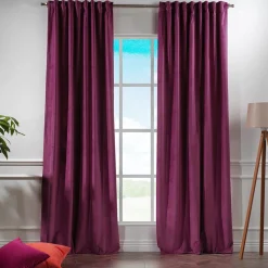 Extra Long Solid Luxury Matte Velvet Soft Curtain 2 Panels Hanging Back Tap & Rod Pocket Home Décor 5-25 Feet Custom Made Curtains - Made in Turkey-Classic Turkish Towels Clearance