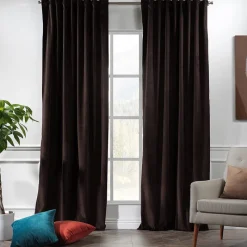 Extra Long Solid Luxury Matte Velvet Soft Curtain 2 Panels Hanging Back Tap & Rod Pocket Home Décor 5-25 Feet Custom Made Curtains - Made in Turkey-Classic Turkish Towels Clearance