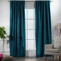 Extra Long Solid Luxury Matte Velvet Soft Curtain 2 Panels Hanging Back Tap & Rod Pocket Home Décor 5-25 Feet Custom Made Curtains - Made in Turkey-Classic Turkish Towels Clearance