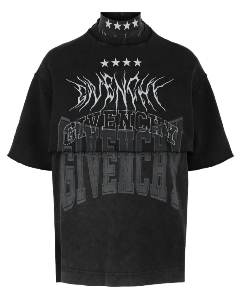 Layered Graphic T-Shirt With Balaclava-Givenchy Sale