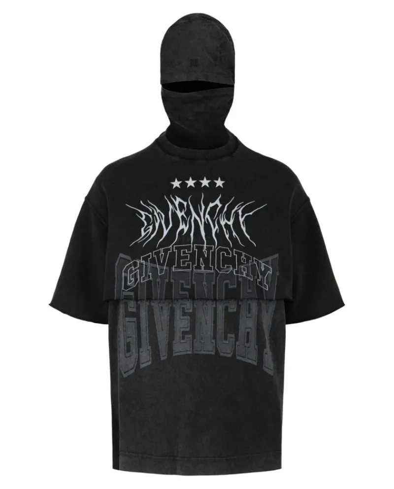Layered Graphic T-Shirt With Balaclava-Givenchy Sale