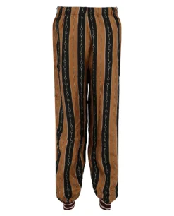 Web Striped Velvet Jogger Pants-Gucci Fashion