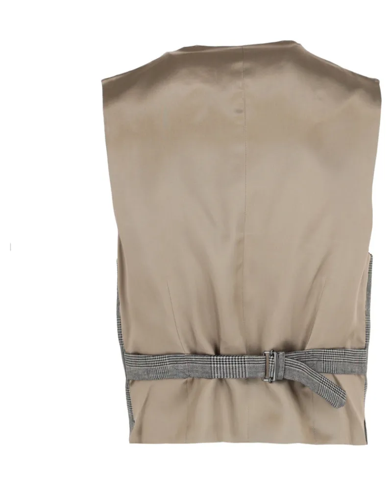 Wool Blend Plaid Vest-Gucci Outlet