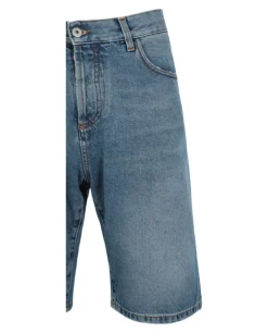 Cross Stonewash Denim Shorts-Marcelo Burlon Discount