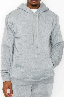 Men's Fleece Pullover - Grey-Jordefano Clearance