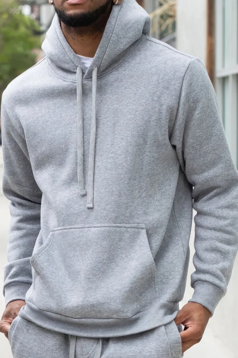 Men's Fleece Pullover - Grey-Jordefano Clearance