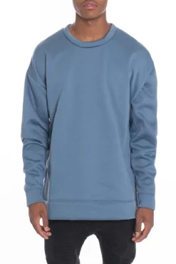 Men's Sidepanel Pullover - Blue-Jordefano New