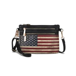 Women's Alisson Printed Flag Crossbody Bag-MKF Collection Clearance