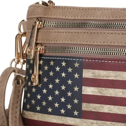 Women's Alisson Printed Flag Crossbody Bag-MKF Collection Clearance