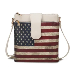 Women's Josephine Printed Flag Crossbody Bag-MKF Collection Best