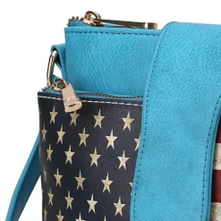 Women's Josephine Printed Flag Crossbody Bag-MKF Collection Best