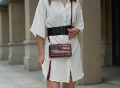 Women's Kiara Printed Flag Phone Crossbody Bag-MKF Collection Online