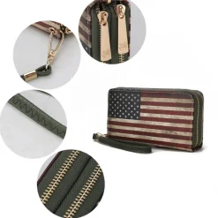 Women's Uriel Printed Flag Wallet-MKF Collection Online
