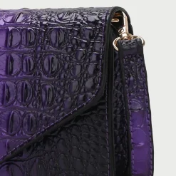 Women's Vanta Croc-Embossed Saddle Bag-MKF Collection New