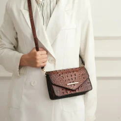 Women's Vanta Solid Croc Saddle Bag-MKF Collection Outlet