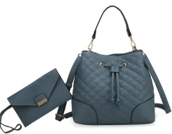 Women's Wendy 2 Pcs Bucket Bag With Wristlet-MKF Collection Fashion