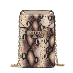 Women's Yael Snake Embossed Vegan Leather Women's Phone Crossbody Handbag-MKF Collection Sale