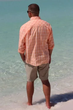 Coastal Plaid Men's Long Sleeve Fishing Shirt-Mojo Sportswear Company Hot