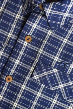 Coastal Plaid Short Sleeve Men's Fishing Shirt-Mojo Sportswear Company New