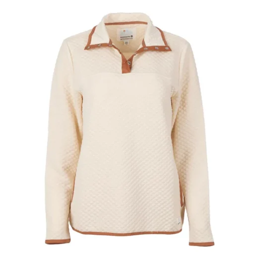 Women's Mini Quilt 1/4 Snap Front Pullover-Mountain and Isles Fashion