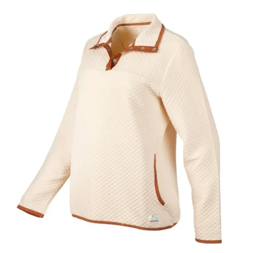 Women's Mini Quilt 1/4 Snap Front Pullover-Mountain and Isles Fashion