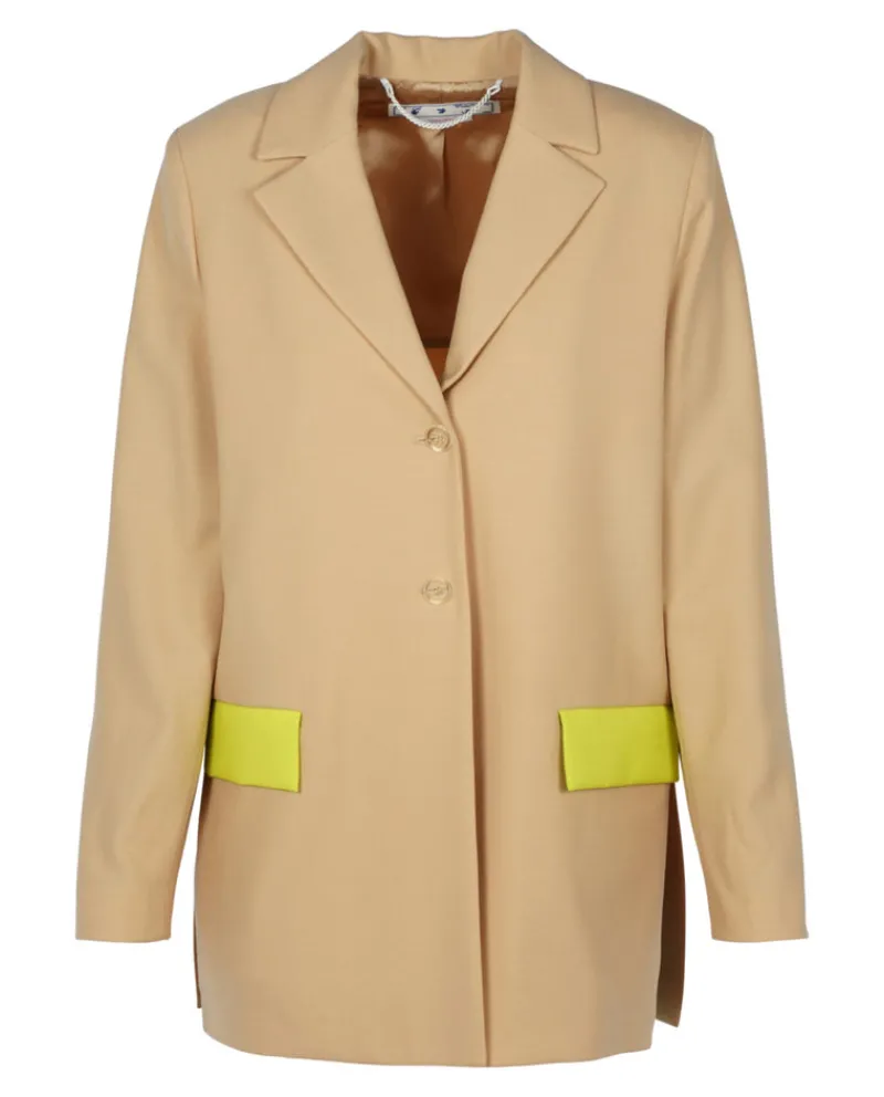 Off-White Active Light Wool Blend Tomboy Jacket-Off White Fashion