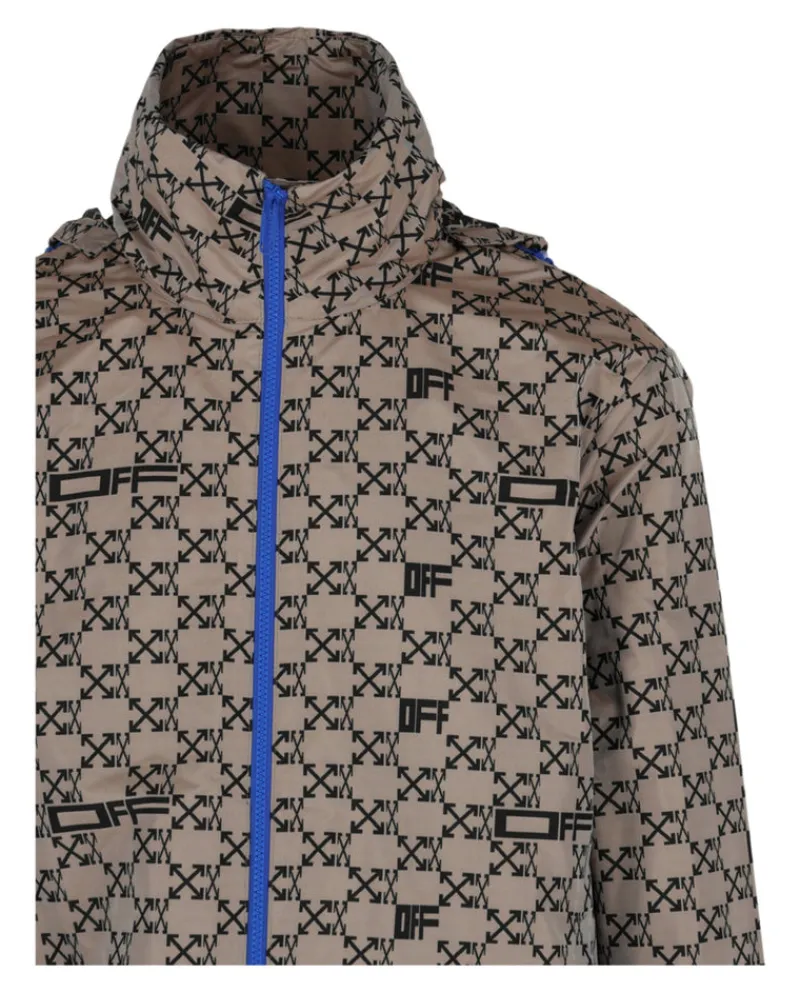 Off-White Monogram Allover Windbreaker Jacket-Off White Fashion