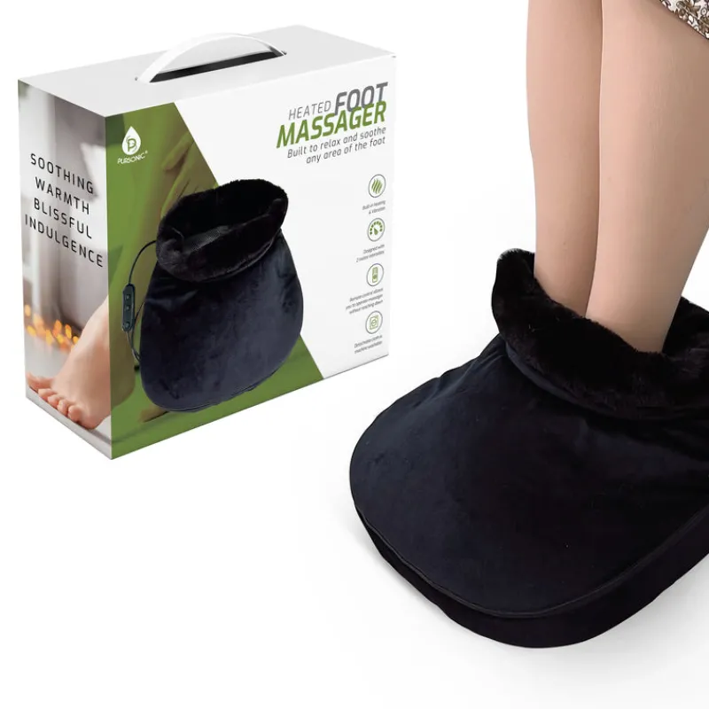 Heated Foot Massager with Remote Control, Folding Design, and Dual Motor Intensities-Pursonic Sale
