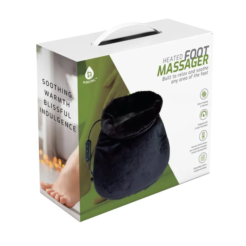 Heated Foot Massager with Remote Control, Folding Design, and Dual Motor Intensities-Pursonic Sale