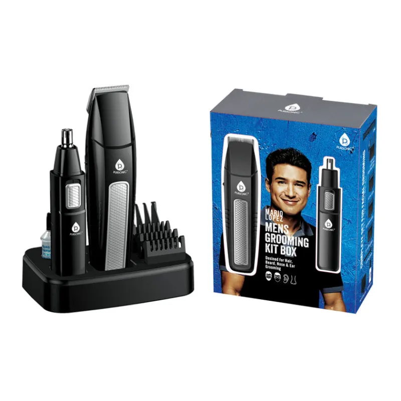 Mario Lopez Mens Grooming Kit , Designed for Hair, Beard, Nose & Ear Grooming, 10 Piece Grooming Kit-Pursonic Clearance