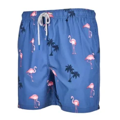 Men's Flamingo Blues Swim Trunks-Rainforest Fashion
